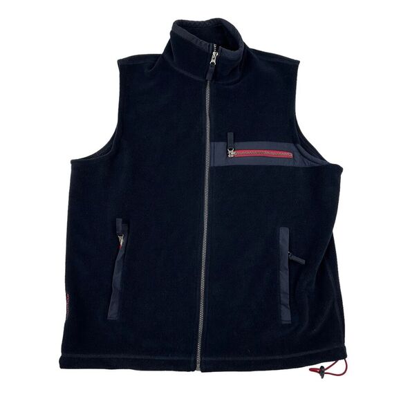 VTG Abercrombie and Fitch Black Fleece Full Zip Vest Mock Neck Mens Size XL - Picture 1 of 8